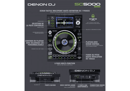 Audio - DJ - LECTEUR MEDIA DJ PRO - Denon DJ - DDE SC5000PRIME - Royez Musik
