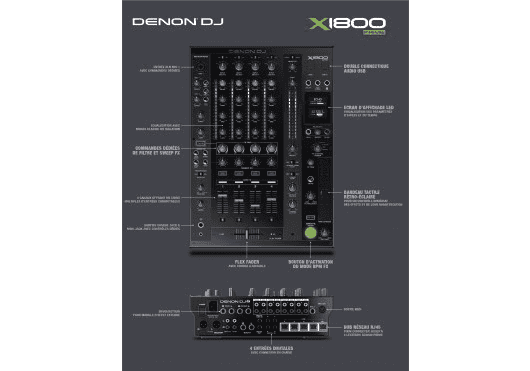 Audio - MIXAGE - TABLES DE MIXAGE DJ - Denon DJ - DDE X1800PRIME - Royez Musik