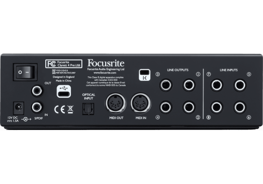 Audio - INTERFACES - INTERFACES AUDIO - Focusrite - RFO CLARETT-4PRE-C - Royez Musik