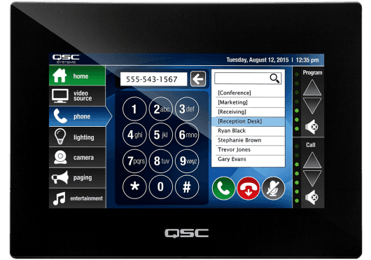 Audio - MATRICES - MATRICES DSP / Q-SYS - PANNEAUX DE CONTRÔLE - QSC Systems - SQS TSC-7W-BK - Royez Musik